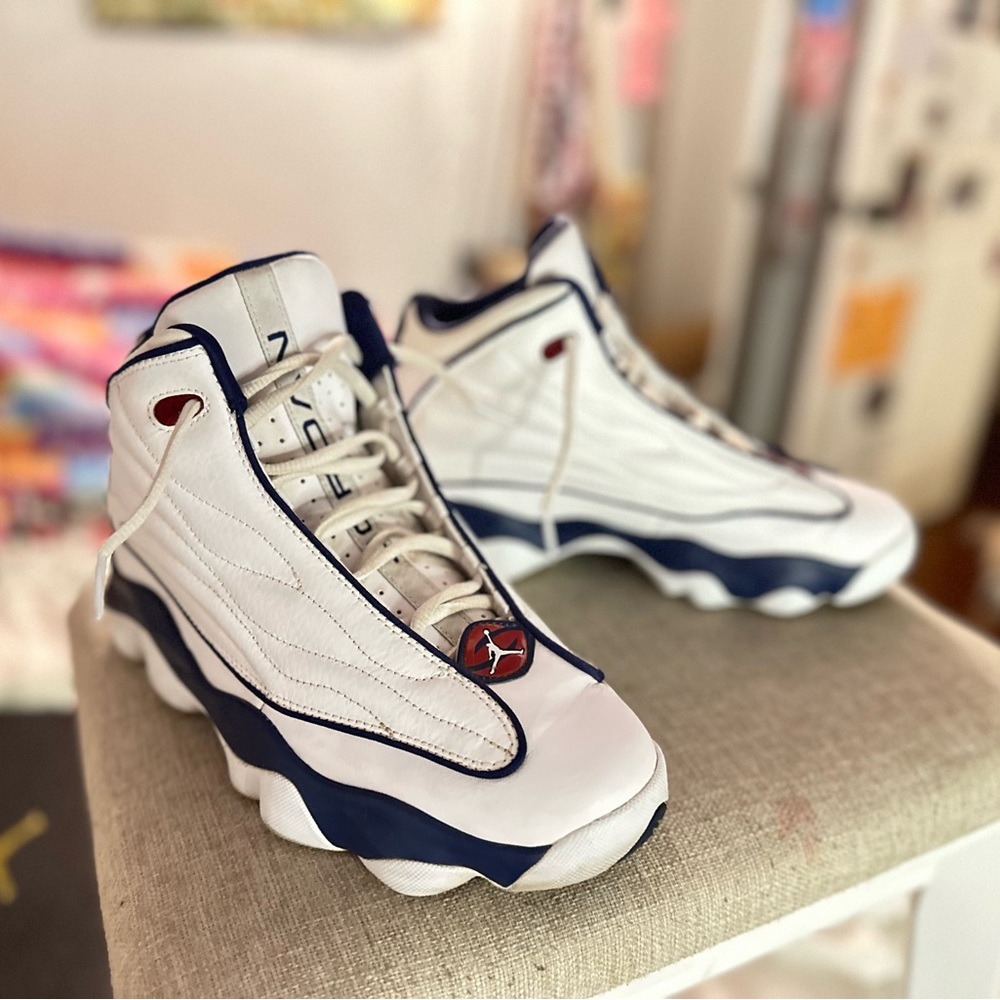 Nike Air Jordan Pro Strong - White Midnight Navy Boy's Youth Size 7Y, Best Offer